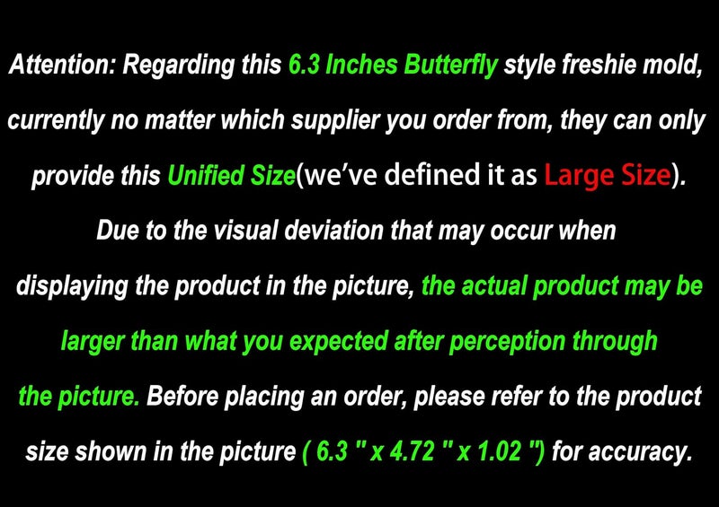 Fuehbur Large Butterfly Car Freshie Candle Making Epoxy Resin Soap Mold, Silicone Mould for Aroma Beads Moulds - Oven Safe【Upgraded Soft & Thickened Material】- 6.3 Inches - Image 4